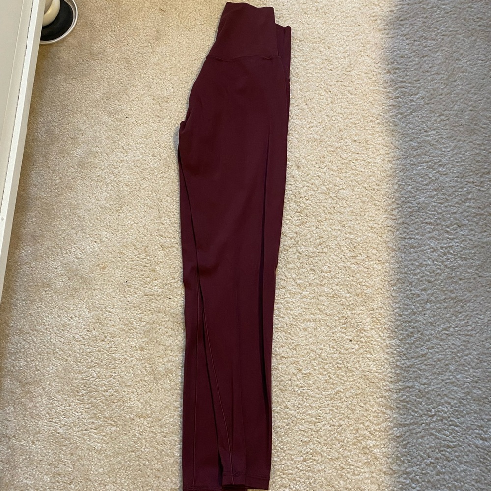 Burgundy High-Waisted Leggings